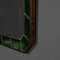 20th Century Art Deco Mirror with Green Glass & Brass Frame, 1930s, Image 4