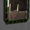 Espejo Art Déco siglo XX de vidrio verde y marco de latón, años 30, Imagen 9
