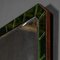 20. Jh. Art Deco Spiegel mit Grünem Glas & Messingrahmen, 1930er 3