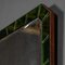 20th Century Art Deco Mirror with Green Glass & Brass Frame, 1930s 3