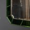 20th Century Art Deco Mirror with Green Glass & Brass Frame, 1930s, Image 7