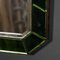 20th Century Art Deco Mirror with Green Glass & Brass Frame, 1930s 5