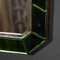 20th Century Art Deco Mirror with Green Glass & Brass Frame, 1930s, Image 5