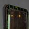 20th Century Art Deco Mirror with Green Glass & Brass Frame, 1930s 8