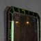 Espejo Art Déco siglo XX de vidrio verde y marco de latón, años 30, Imagen 8