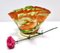 Italienische Vintage Vase aus Muranoglas in Grün & Orange von Fratelli Toso, 1980er 3