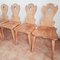 Brutalist Blonde Oak Moravian Chairs, Netherlands, 1970s, Set of 4 17