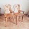 Brutalist Blonde Oak Moravian Chairs, Netherlands, 1970s, Set of 4 4