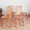 Brutalist Blonde Oak Moravian Chairs, Netherlands, 1970s, Set of 4 3