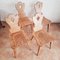 Brutalist Blonde Oak Moravian Chairs, Netherlands, 1970s, Set of 4 9
