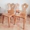 Brutalist Blonde Oak Moravian Chairs, Netherlands, 1970s, Set of 4 6