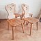 Brutalist Blonde Oak Moravian Chairs, Netherlands, 1970s, Set of 4 5