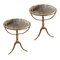 Mid-Century French Gilt Bronze Side Tables with Glass Tops, 1960s, Set of 2 1