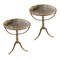 Mid-Century French Gilt Bronze Side Tables with Glass Tops, 1960s, Set of 2, Image 1