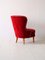 Red Velvet Armchair, 1940s 4