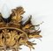 Vintage Italian Hollywood Regency Style Florentine Ceiling Lamp with Metal Leaves from Banci, Image 3