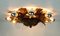 Vintage Italian Hollywood Regency Style Florentine Ceiling Lamp with Metal Leaves from Banci, Image 6