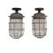 Spanish Industrial Focus with Metal Structure and Glass Bubble from Puig Electric Industry, Set of 2 2