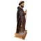 Antique Religious Sculpture of a Saint with Remains of Polychrome and Cane Cross, Spain, 19th Century 2