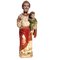 Antike polychrome religiöse Skulptur des Heiligen Josef mit Kind im Arm, Spanien, 19. Jh. 2