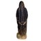 Antica statua religiosa scolpita della Vergine con Sacro Cuore e libro, Spagna, XIX secolo, Immagine 5