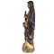 Antica statua religiosa scolpita della Vergine con Sacro Cuore e libro, Spagna, XIX secolo, Immagine 6
