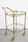 Hollywood Regency Brass and Crystal Glass Serving Cart, Italy, 1970s 2