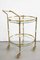 Hollywood Regency Brass and Crystal Glass Serving Cart, Italy, 1970s, Image 2