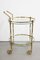 Hollywood Regency Brass and Crystal Glass Serving Cart, Italy, 1970s, Image 1