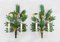 Große bemalte Wandleuchten aus Toleware im botanischen Stil, Frankreich, 1960er, 2er Set 1