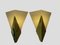 Triangular Glass & Brass Sconces from Hustadt, Germany, 1970s, Set of 2, Image 10