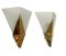 Triangular Glass & Brass Sconces from Hustadt, Germany, 1970s, Set of 2 2