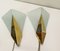 Triangular Glass & Brass Sconces from Hustadt, Germany, 1970s, Set of 2 9