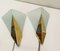 Triangular Glass & Brass Sconces from Hustadt, Germany, 1970s, Set of 2, Image 9