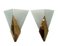 Triangular Glass & Brass Sconces from Hustadt, Germany, 1970s, Set of 2 1