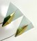 Triangular Glass & Brass Sconces from Hustadt, Germany, 1970s, Set of 2 3