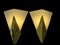 Triangular Glass & Brass Sconces from Hustadt, Germany, 1970s, Set of 2, Image 6