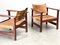 Mid-Century Leather Safari Armchairs, 1960s, Set of 2 2