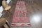 Vintage Turkish Pink, Grey and Beige Wool Runner Rug, 1960s 1