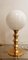 Lampe en Laiton avec Sphère Blanche 8