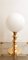 Brass Light with White Sphere 10