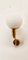 Brass Wall Light with White Sphere 4