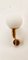 Brass Wall Light with White Sphere, Image 4