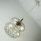 Mid-Century Pendant Light Bubble in Amber Glass and Brass, 1960s 4