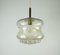 Mid-Century Pendant Light Bubble in Amber Glass and Brass, 1960s 1