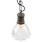 Lámparas colgantes belgas industriales vintage de vidrio Holophane de latón, Imagen 4