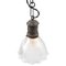 Vintage Belgian Industrial Glass and Brass Top Pendant Light from Holophane 4