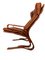 Vintage Scandinavian Cognac Lounge Chair and Foot Stool by Oddvin Rykken, 1960s, Set of 2, Image 2