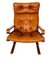 Vintage Scandinavian Cognac Lounge Chair and Foot Stool by Oddvin Rykken, 1960s, Set of 2, Image 5