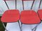 Vintage Stühle aus Rotem Pop Formica, 1960er, 4er Set 11